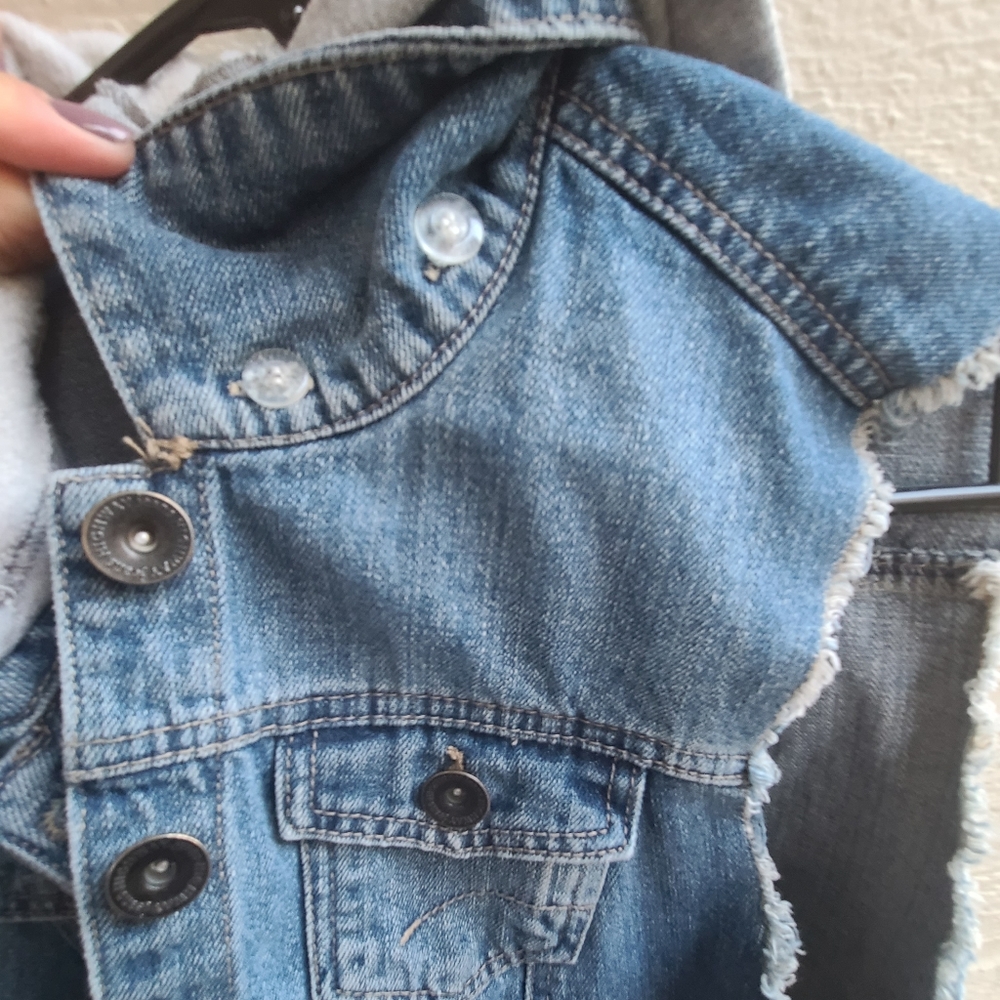 Highway jeans Casual denim hooded vest jacket L - Picture 4 of 11